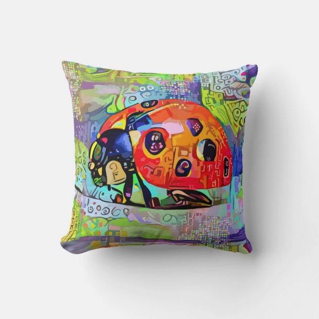 Whimsical Ladybug Kussen (Voorkant)