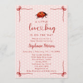 Whimsical Ladybug Little Love Bug Girl Baby Shower Kaart (Voorkant)