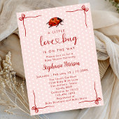 Whimsical Ladybug Little Love Bug Girl Baby Shower Kaart