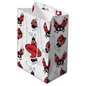 Whimsical Ladybug met Spletters van verven Middelg Medium Cadeauzakje (Voorkant Gekanteld)
