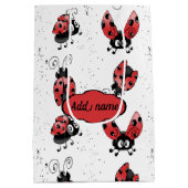 Whimsical Ladybug met Spletters van verven Middelg Medium Cadeauzakje (Achterkant)