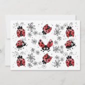 Whimsical Ladybug Photo Birthday Invitation Kaart (Achterkant)