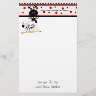 Whimsical Ladybug Stationery van leraar Briefpapier