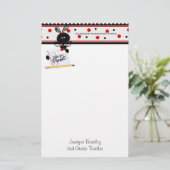 Whimsical Ladybug Stationery van leraar Briefpapier (Staand voorkant)