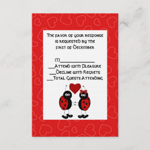 Whimsical Ladybug Wedding RSVP-kaart RSVP Kaartje
