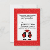 Whimsical Ladybug Wedding RSVP-kaart RSVP Kaartje (Voorkant)