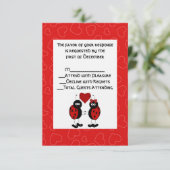 Whimsical Ladybug Wedding RSVP-kaart RSVP Kaartje (Staand voorkant)