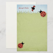 Whimsical Ladybugs Briefpapier (Voorkant / Achterkant)