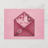 Whimsical Ladybugs Hearts op Envelope Valentijn Feestdagenkaart (Voorkant)