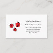 Whimsical Ladybugs Illustration Schattige Tutor Visitekaartje (Voorkant)