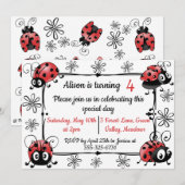 Whimsical Ladybugs Kaart (Voorkant / Achterkant)