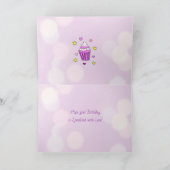 Whimsical lama, kitten en muis meisje verjaardag kaart (Binnen)