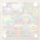 Whimsical Land of Coffee Cups Glazen Onderzetter (Achterkant)