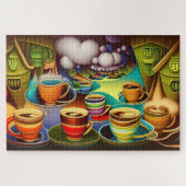 Whimsical Land of Coffee Cups Legpuzzel (Horizontaal)