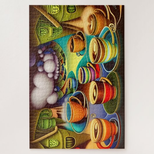 Whimsical Land of Coffee Cups Legpuzzel (Verticaal)