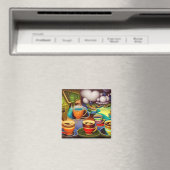 Whimsical Land of Coffee Cups Magneet (Insitu (Vaatwasser))