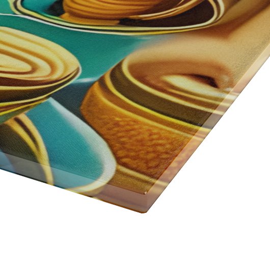 Whimsical Land of Coffee Cups Snijplank (Hoek)