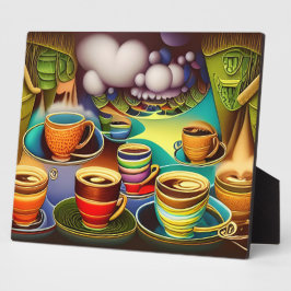 Whimsical Land of Coffee Cups Tabletop Fotoplaat