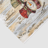 Whimsical Landelijk Sneeuwmannen Koppel DY8L Decou Tissuepapier (Detail)