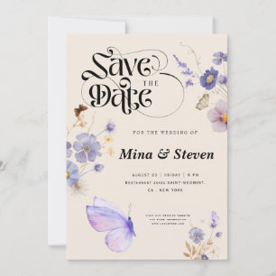 Whimsical Landelijke vlinders bruiloft Save The Date
