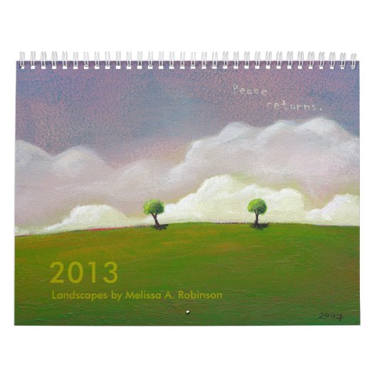 Whimsical landscape art maakt hoopvolle schilderij kalender (Hoes)