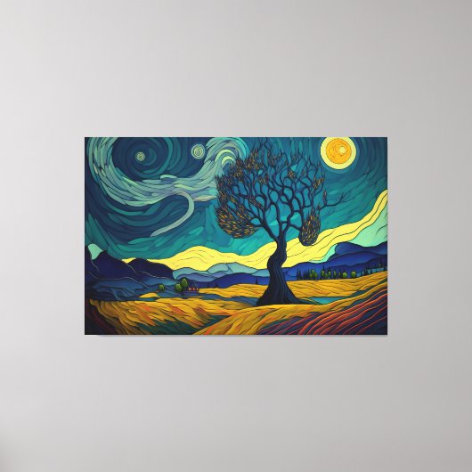 Whimsical Landschap Canvas Afdruk (Voorkant)