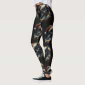 Whimsical Lang Haar Zwart Kat Kerstmis Pet Leggings (Links)