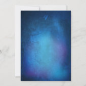 Whimsical lantaarn en vuurvliegjes blauw save the date (Achterkant)