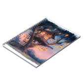 Whimsical Lantern Treehouse Twilight Art Notitiebo Notitieboek (Linkerzijde)