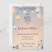 Whimsical Lantern Verjaardag met Schattige egel Kaart (Voorkant)