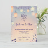 Whimsical Lantern Verjaardag met Schattige egel Kaart (Staand voorkant)