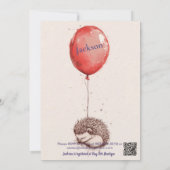 Whimsical Lantern Verjaardag met Schattige egel Kaart (Achterkant)