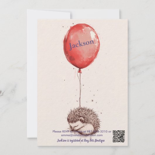 Whimsical Lantern Verjaardag met Schattige egel Kaart (Achterkant)