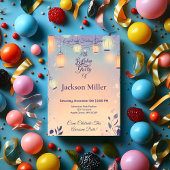 Whimsical Lantern Verjaardag met Schattige egel Kaart