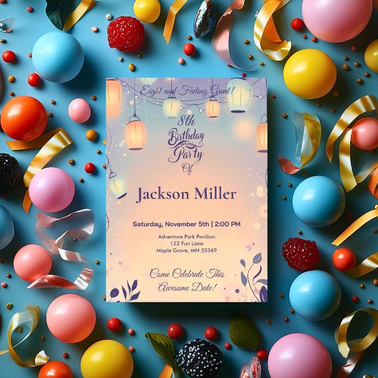 Whimsical Lantern Verjaardag met Schattige egel Kaart