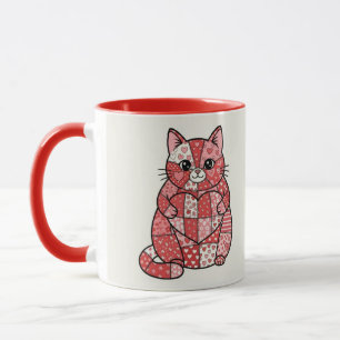 Whimsical Lapjeskat Met Hart Kunst Mok