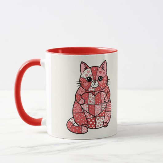 Whimsical Lapjeskat Met Hart Kunst Mok (Links)