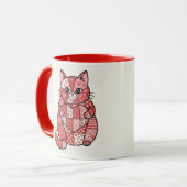 Whimsical Lapjeskat Met Hart Kunst Mok (Voorkant links)