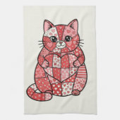 Whimsical Lapjeskat met Hart Kunst Theedoek (Verticaal)