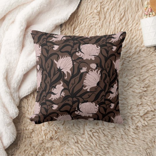 Whimsical Large Flower Chocolate Brown Kussen (Deken)