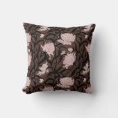 Whimsical Large Flower Chocolate Brown Kussen (Voorkant)