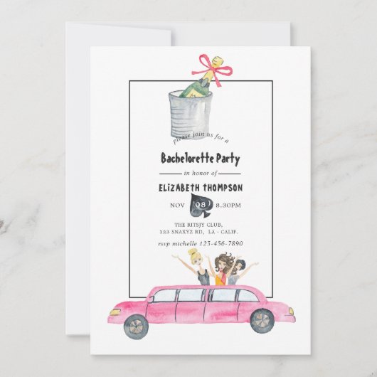 Whimsical Las Vegas Bachelorette Party Kaart (Voorkant)