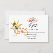 Whimsical Las Vegas Huwelijks RSVP Kaart (Voorkant)