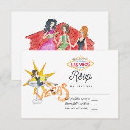 Whimsical Las Vegas Huwelijks RSVP Kaart