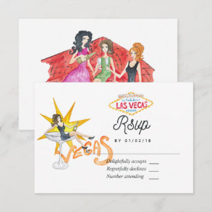 Whimsical Las Vegas Huwelijks RSVP Kaart