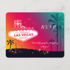 Whimsical Las Vegas Huwelijksreactie RSVP Kaartje