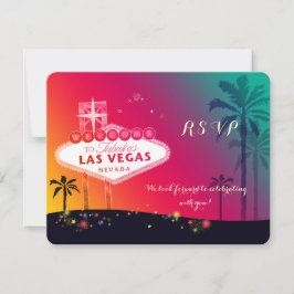 Whimsical Las Vegas Huwelijksreactie RSVP Kaartje