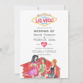 Whimsical Las Vegas Wedding Invitation Kaart (Voorkant)