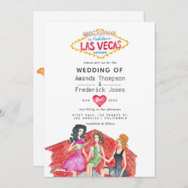 Whimsical Las Vegas Wedding Invitation Kaart