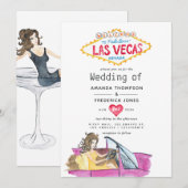 Whimsical Las Vegas Wedding Invitation Kaart (Voorkant / Achterkant)